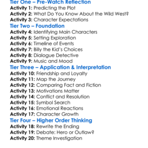 The Last Days Of Billy The Kid 2018 Worksheet Activity Booklet