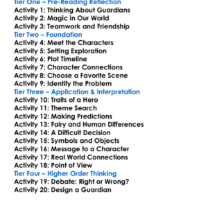 The Last Guardian Eoin Colfer Worksheet Activity Booklet