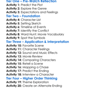 The Last Horror Film 1982 Worksheet Activity Booklet