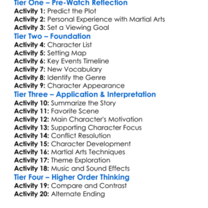The Last Kumite 2024 Worksheet Activity Booklet