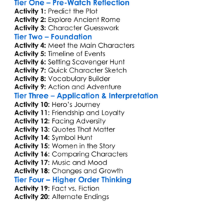 The Last Legion 2007 Worksheet Activity Booklet