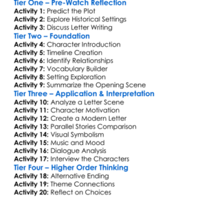The Last Letter From Your Lover 2021 Worksheet Activity Booklet
