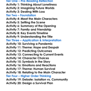 The Last Man Mary Shelley Worksheet Activity Booklet