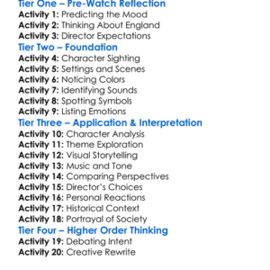 The Last Of England 1987 Worksheet Activity Booklet
