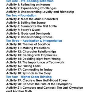 The Last Olympian Rick Riordan Worksheet Activity Booklet