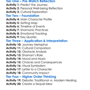 The Last Shaman 2017 Worksheet Activity Booklet