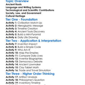 The Legacy Of Ancient Civilizations Worksheet Activity Booklet