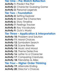 The Legend Of Ochi Worksheet Activity Booklet