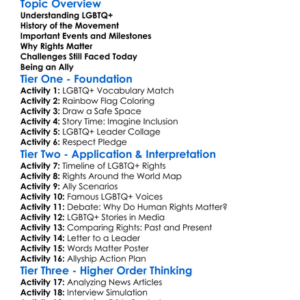 The Lgbtq Rights Movement Worksheet Activity Booklet