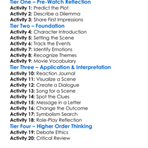 The Lie 2018 Worksheet Activity Booklet