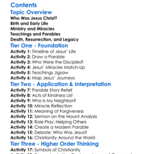 The Life And Teachings Of Jesus Christ Worksheet Activity Booklet