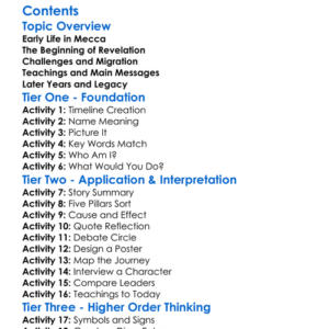 The Life And Teachings Of Muhammad Worksheet Activity Booklet