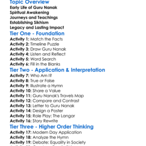 The Life Of Guru Nanak Worksheet Activity Booklet
