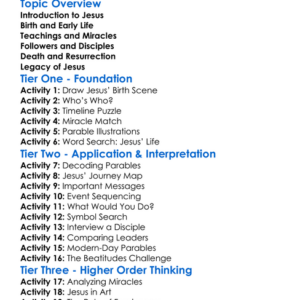 The Life Of Jesus Worksheet Activity Booklet