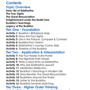The Life Of Siddhartha Gautama Buddha Worksheet Activity Booklet