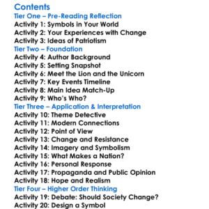 The Lion And The Unicorn George Orwell Worksheet Activity Booklet