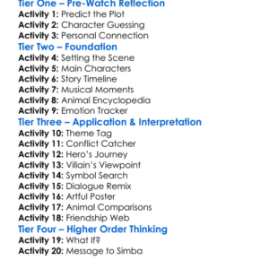 The Lion King 2019 Worksheet Activity Booklet