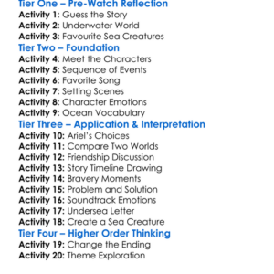 The Little Mermaid Worksheet Activity Booklet