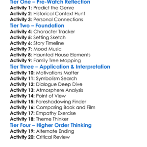 The Little Stranger 2018 Worksheet Activity Booklet