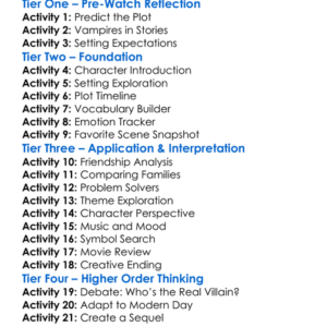 The Little Vampire 2000 Worksheet Activity Booklet