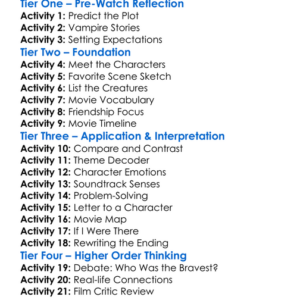 The Little Vampire 3D 2017 Worksheet Activity Booklet