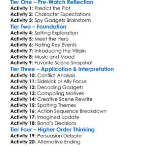 The Living Daylights 1987 Worksheet Activity Booklet