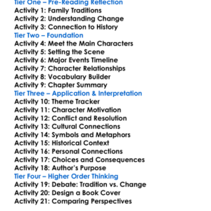 The Living Reed Pearl S Buck Worksheet Activity Booklet