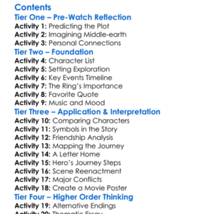 The Lord Of The Rings The Fellowship Of The Ring 2001 Worksheet Activity Booklet