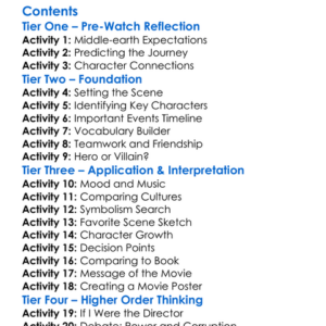 The Lord Of The Rings The Two Towers 2002 Worksheet Activity Booklet