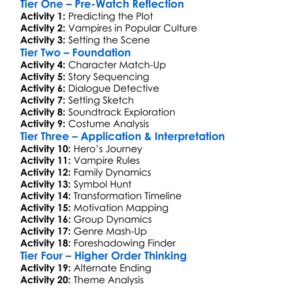 The Lost Boys 1987 Worksheet Activity Booklet