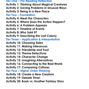 The Lost Colony Eoin Colfer Worksheet Activity Booklet