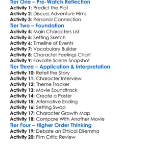 The Lost Empire 1984 Worksheet Activity Booklet
