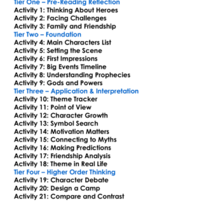 The Lost Hero Rick Riordan Worksheet Activity Booklet