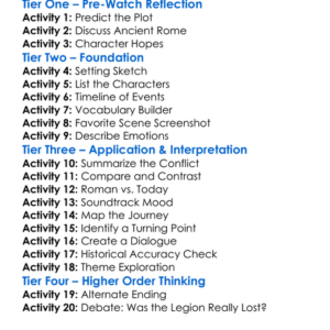 The Lost Legion 2014 Worksheet Activity Booklet