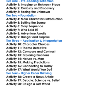 The Lost World Arthur Conan Doyle Worksheet Activity Booklet