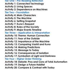 The Machine Stops Em Forster Worksheet Activity Booklet