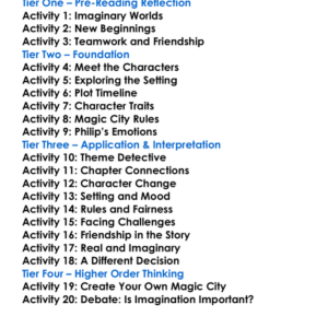 The Magic City Edith Nesbit Worksheet Activity Booklet