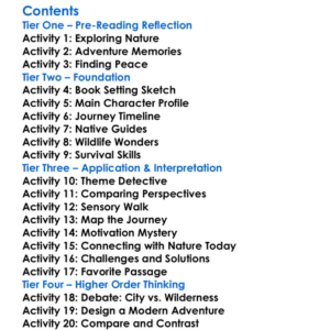 The Maine Woods Henry David Thoreau Worksheet Activity Booklet