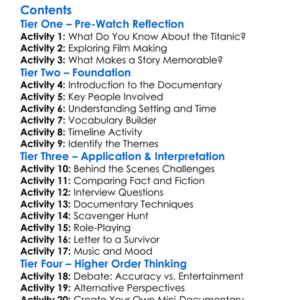 The Making Of A Night To Remember 1993 Worksheet Activity Booklet