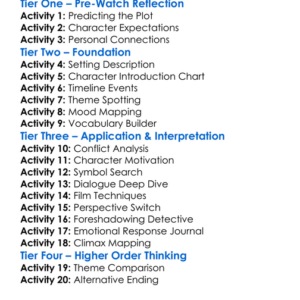 The Man In My Basement 2025 Worksheet Activity Booklet