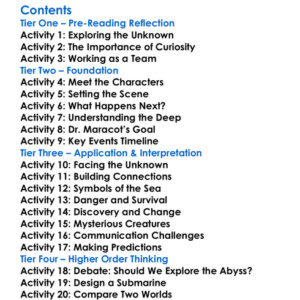 The Maracot Deep Arthur Conan Doyle Worksheet Activity Booklet