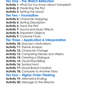 The Mark Of Dracula 1997 Worksheet Activity Booklet