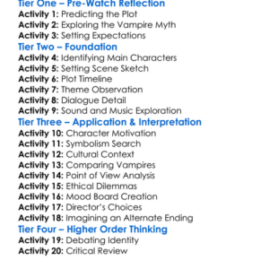 The Mark Of Lilith 1986 Worksheet Activity Booklet