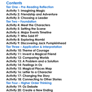 The Marvelous Land Of Oz L Frank Baum Worksheet Activity Booklet