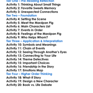 The Marzipan Pig Worksheet Activity Booklet