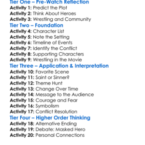 The Masked Saint 2016 Worksheet Activity Booklet