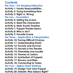 The Master Puppeteer Katherine Paterson Worksheet Activity Booklet