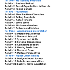 The Matarese Circle Robert Ludlum Worksheet Activity Booklet