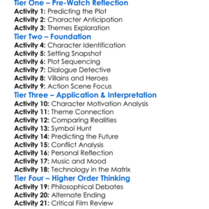 The Matrix Reloaded 2003 Worksheet Activity Booklet