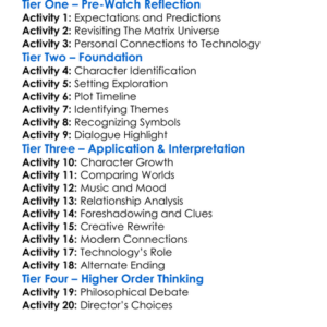 The Matrix Resurrections 2021 Worksheet Activity Booklet